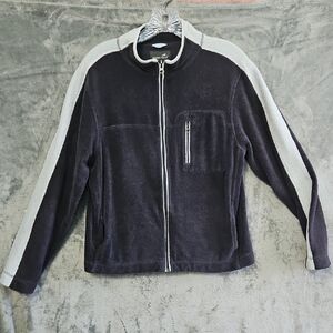 Horny Toad Womens Med Blue and Gray Zip-Up Fleece Jacket Soft